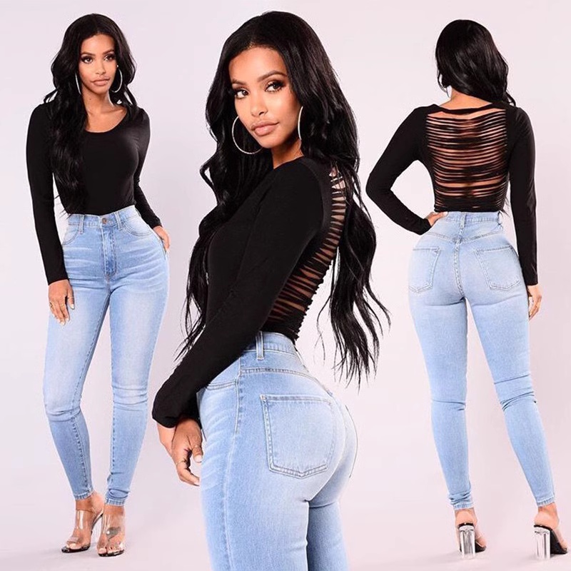 Womens New Style High Waist Skinny Jeans Pencil Pants